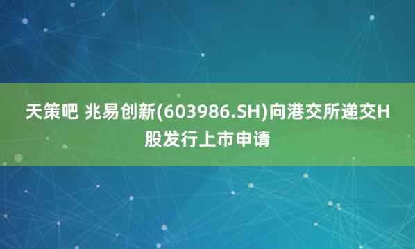 天策吧 兆易创新(603986.SH)向港交所递交H股发行上市申请