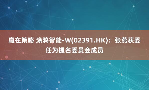 赢在策略 涂鸦智能-W(02391.HK)：张燕获委任为提名委员会成员